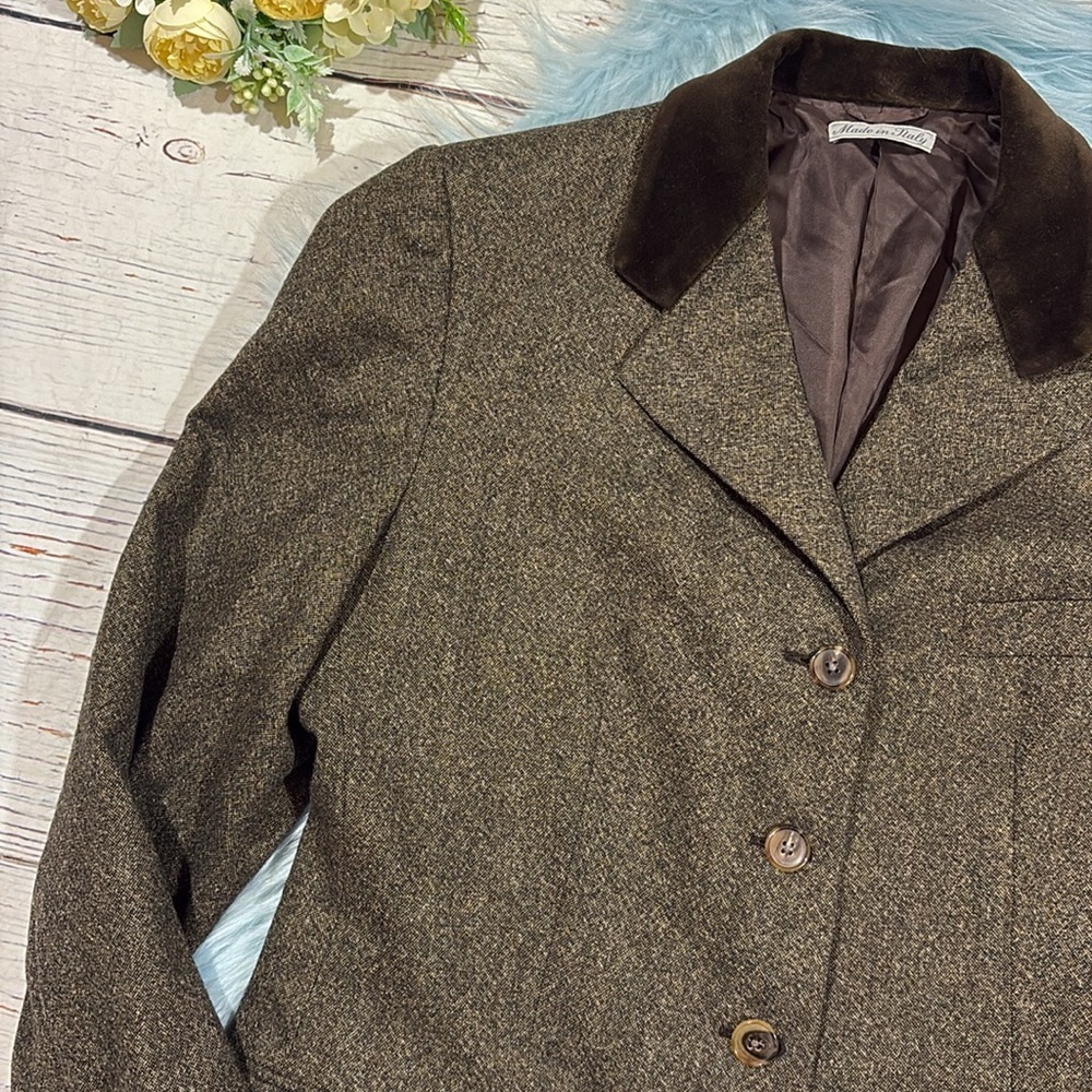 Vintage Burberry Burberry's Wool Velvet Collared Blazer - Picture 6 of 10